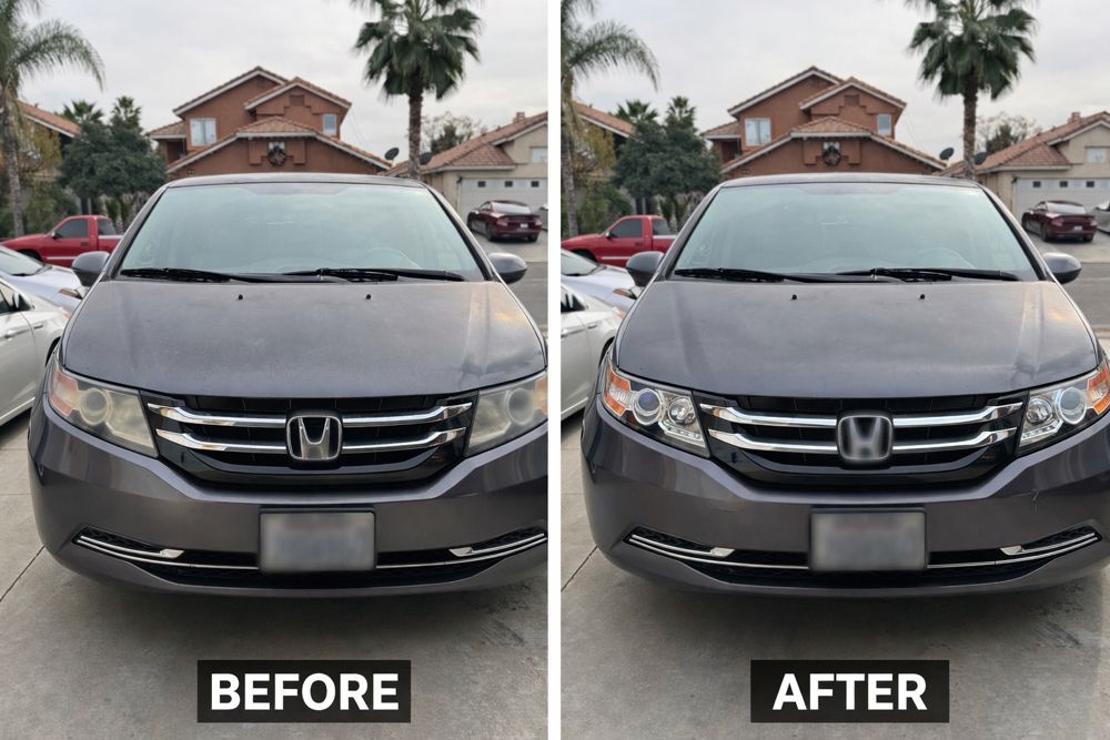 Professional headlight restoration. Clear headlights, better visibility, better look.