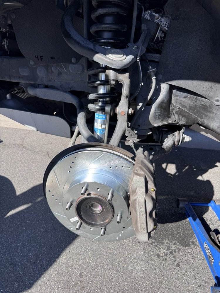 Replaced the front and rear shocks, drums, rotors and pads.